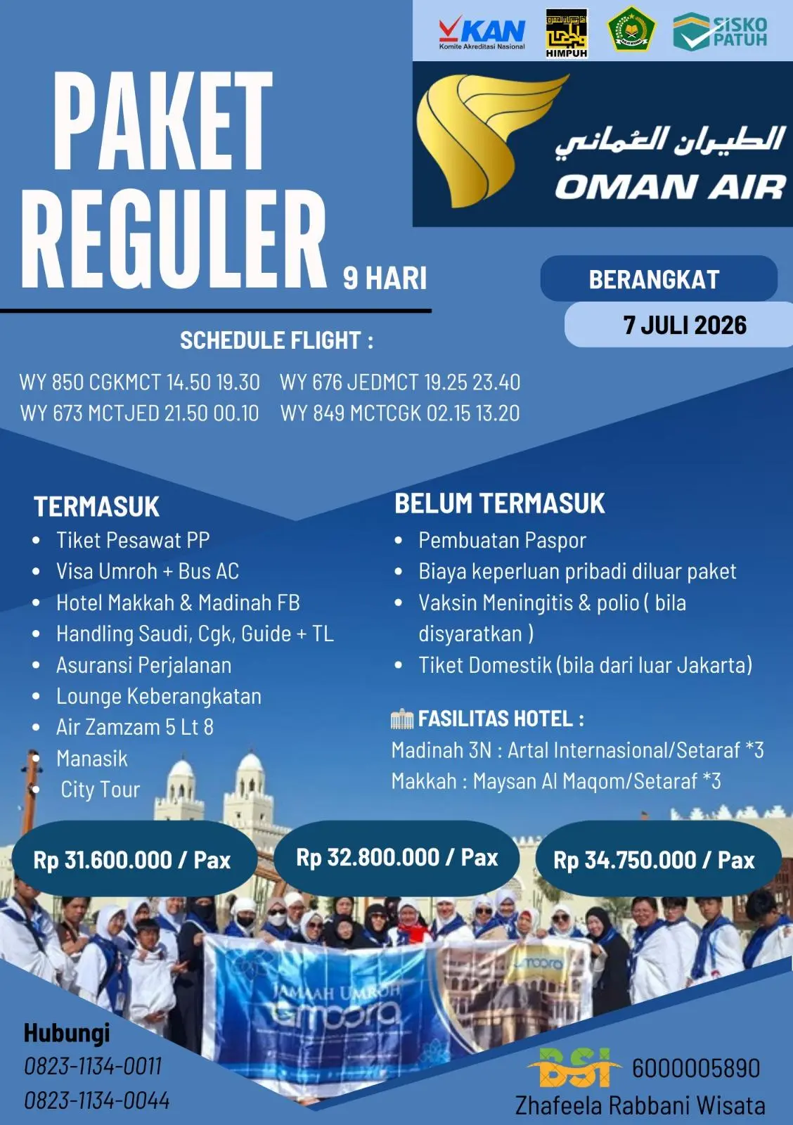 Paket Umroh Reguler – 9 Hari