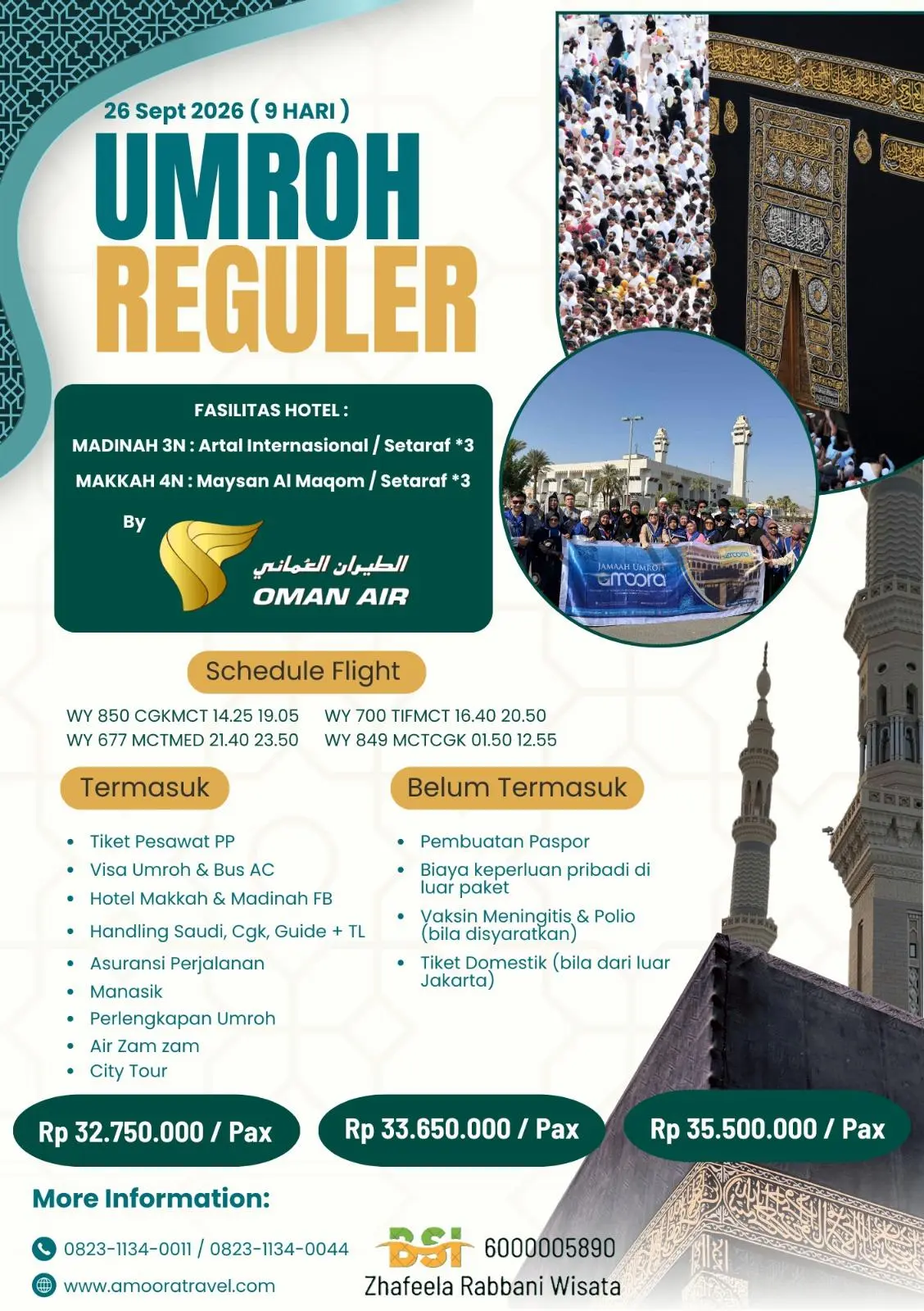 Umrah Reguler 9 Hari – Oman Air